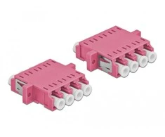 Delock LWL Kupplung LC Quad Buchse zu LC Quad Buchse Multimode 2 vnt. violett
