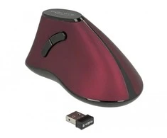 Ergonomiška vertikali optinė 5 mygtukų pelė 2,4 GHz bevielė DeLOCK raudona/juoda / 12528