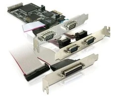 Kontrolierius Delock PCie x1 - 4x RS- 232 DB9 + LPT DB25 (89177)