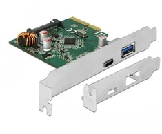 Delock PCIe x4 / 1x USB C tipo (USB3.2 Gen2) + 1x USB A tipo (USB3.2 Gen2)
