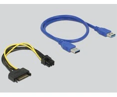 Delock Riser PCI Express Karte x1 > x16 mit 60cm USB Kabelis