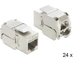 MODUŁ KEYSTONE GNIAZDO RJ45->LSA STP KAT.6A DO PUSZKI MONTAŻOWEJ DELOCK (24 SZTUKI)