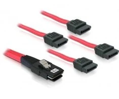 DELOCK Cable SAS intern 36pin-4x SATA 1m(B)