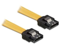 DELOCK Cable SATA 10cm yellow ge/ge Metal