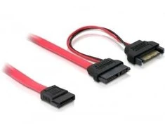 Delock SATA - SATA Slimline, 0,5 m, raudona (84418)