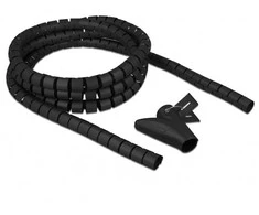 Delock DELOCK Spiralschlauch m. Einziehwerkzeug 2,5m x 20mm juodas