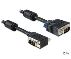 DELOCK cable VGA Delock 2.0m SVGA St/St gewinkelt
