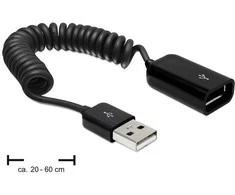 „Delock“ ilginamasis USB 2.0-A spiralinis kabelis