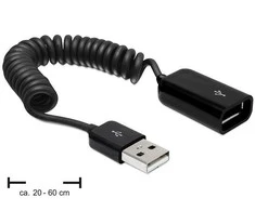 „Delock“ ilginamasis USB 2.0-A spiralinis kabelis