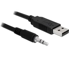 USB kabelis Delock USB-A - mini Jack 3,5 mm 1,8 m Juodas (83115)