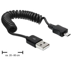 DELOCK kabelis USB 2.0-A St > USB mikro-B St Spiralkabel