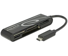 DELOCK USB 2.0 kortelių skaitytuvas USB Type-C, 5 lizdai