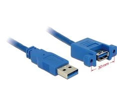 USB kabelis Delock USB-A - USB-A 1 m mėlynasis (85112)