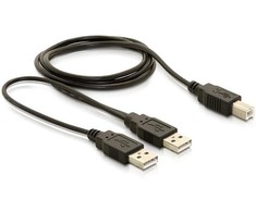 LAIDAS USB-A(M)+MAITINIMO USB-A(M)->USB-B(M) 2.0 1.8M JUODA DELOCK