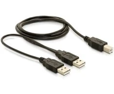 LAIDAS USB-A(M)+MAITINIMO USB-A(M)->USB-B(M) 2.0 1.8M JUODA DELOCK