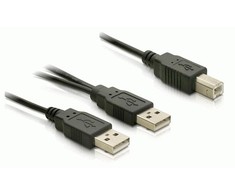LAIDAS USB-A(M)+MAITINIMO USB-A(M)->USB-B(M) 2.0 1.8M JUODA DELOCK