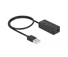 Delock USB ausinių ir mikrofono adapteris su 2 x 3,5 mm lizdu