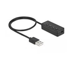 Delock USB ausinių ir mikrofono adapteris su 2 x 3,5 mm lizdu