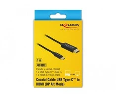 Delock Atrakinimo kabelis USB Type-C™ kištukas > HDMI-A kištukas DP-Alt režimas 4K 60 Hz 1 m