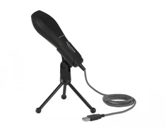 Delock USB Kondensator Mikrofonas mit Tischstnder - ideal fr Gaming, Skypen und Gesang