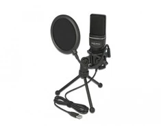 Delock USB Kondensator Mikrofonas Set - fr Podcasting, Gaming und Gesang