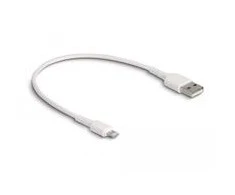 USB kabelis Delock USB-A - Žaibas 0,3 m Baltas (87866)