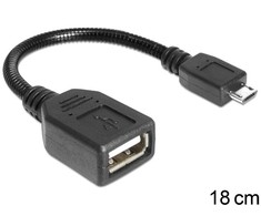 Delock kabelis USB micro-B kištukas > USB 2.0-A moteriškas OTG lankstus 15 cm