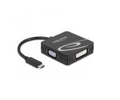 Delock USB Type-C™ adapteris, skirtas VGA, DVI, HDMI arba DisplayPort monitoriui