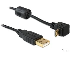 Delock Atrakinimo kabelis USB-A kištukas > USB mikro-B kištukas, pasuktas 90° aukštyn / žemyn