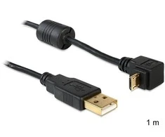Delock Atrakinimo kabelis USB-A kištukas > USB mikro-B kištukas, pasuktas 90° aukštyn / žemyn