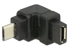 „Delock“ adapteris USB 2.0 Micro-B kištukas > USB 2.0 Micro-B lizdas kampu į viršų