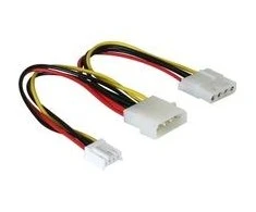 Delock maitinimo kabelis Molex 4 kontaktų (M) - Molex 4 kontaktų (F) + 4 kontaktų diskelis 0,2 m