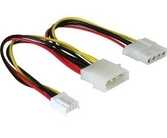 Delock maitinimo kabelis Molex 4 kontaktų (M) - Molex 4 kontaktų (F) + 4 kontaktų diskelis 0,2 m