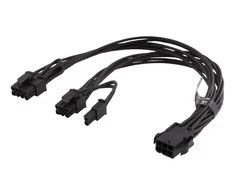 Vidinis PCIe maitinimo kabelis, 6 kontaktų iki 2x 8 kontaktų, 0,3 m, juodas DELTACO / SSI-63