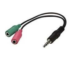AV adapteris Deltaco Jack 3.5mm - Jack 3.5mm x2 juoda (AD- 8)