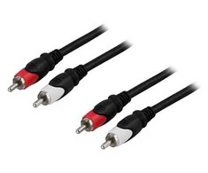 Inline Audio kabelis DELTACO 2xRCA ha - ha, 2.0m / MM-110