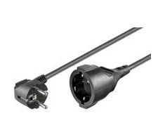 Kabelis DELTACO CEE 7/7 į CEE 7/4 (Schuko), 5.0m, juodas / DEL-112D
