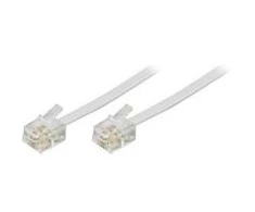DELTACO telefono kabelis RJ11-RJ11, 2 m, baltas