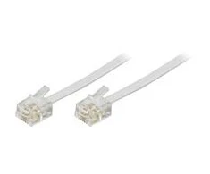 DELTACO telefono kabelis RJ11-RJ11 vyriškas / vyriškas 5m, baltas
