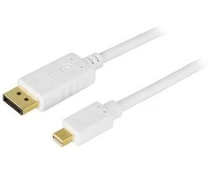 Kabelis DELTACO DisplayPort - Mini DisplayPort, Ultra HD 30Hz, 10,8 Gb/s, 1m, baltas / DP-1110