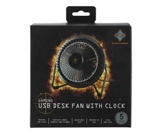 Ventiliatorius DELTACO GAMING USB su laikrodžiu, juodas / GAM-054