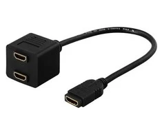 DELTACO HDMI adapteris, 1xHDMI - 2xHDMI, 19-kontaktų, juodas DELTACO / HDMI-13