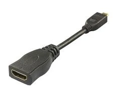 HDMI didelės spartos adapteris DELTACO, Micro HDMI - HDMI , 0.1m, juodas / HDMI-24B