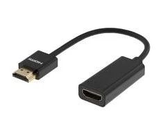 Plonas HDMI kabelis, HDMI didelės spartos su Ethernet, HDMI-A - HDMI-A , 10 cm, juodas DELTACO / HDMI-1088