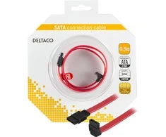Kabelis DELTACO SATA, 0.5m, raudonas kampinis / SATA-05A-K