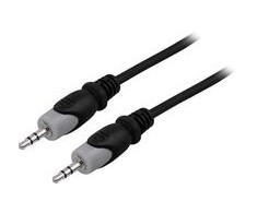 Kabelis Deltaco Jack 3.5mm - Jack 3.5mm 0.5m juoda (MM-148)