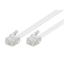 DELTACO telefono kabelis RJ11-RJ11 vyriškas / vyriškas 3m, baltas