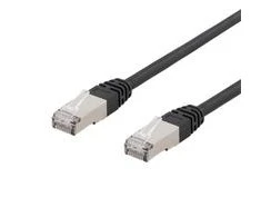 DELTACO S/FTP Cat6 patch kabelis, atsparus UV spinduliams, 3m, juodas SFTP-63UV
