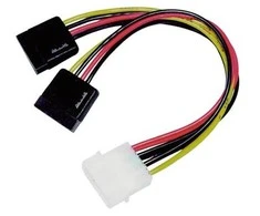 Kabelis DELTACO 4pin, 2x15 pin ATA / SATA-S3