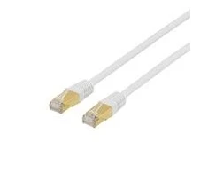 Patch kabelis DELTACO S/FTP Cat7, 0.5m, 600MHz, Delta-sertifikuotas, LSZH, RJ45 jungtys, baltas / STP-70V